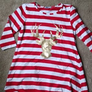 Candy Cane Striped Holiday Short Dress